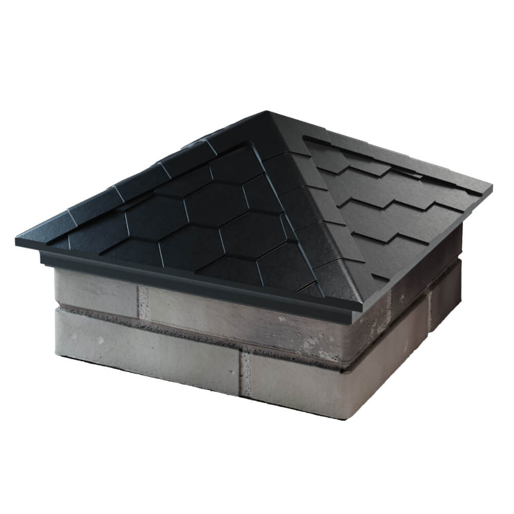 Колпак Zking Эверест Черный на столб 1.5х1.5 кирпича (390х390мм) в Бердске фото