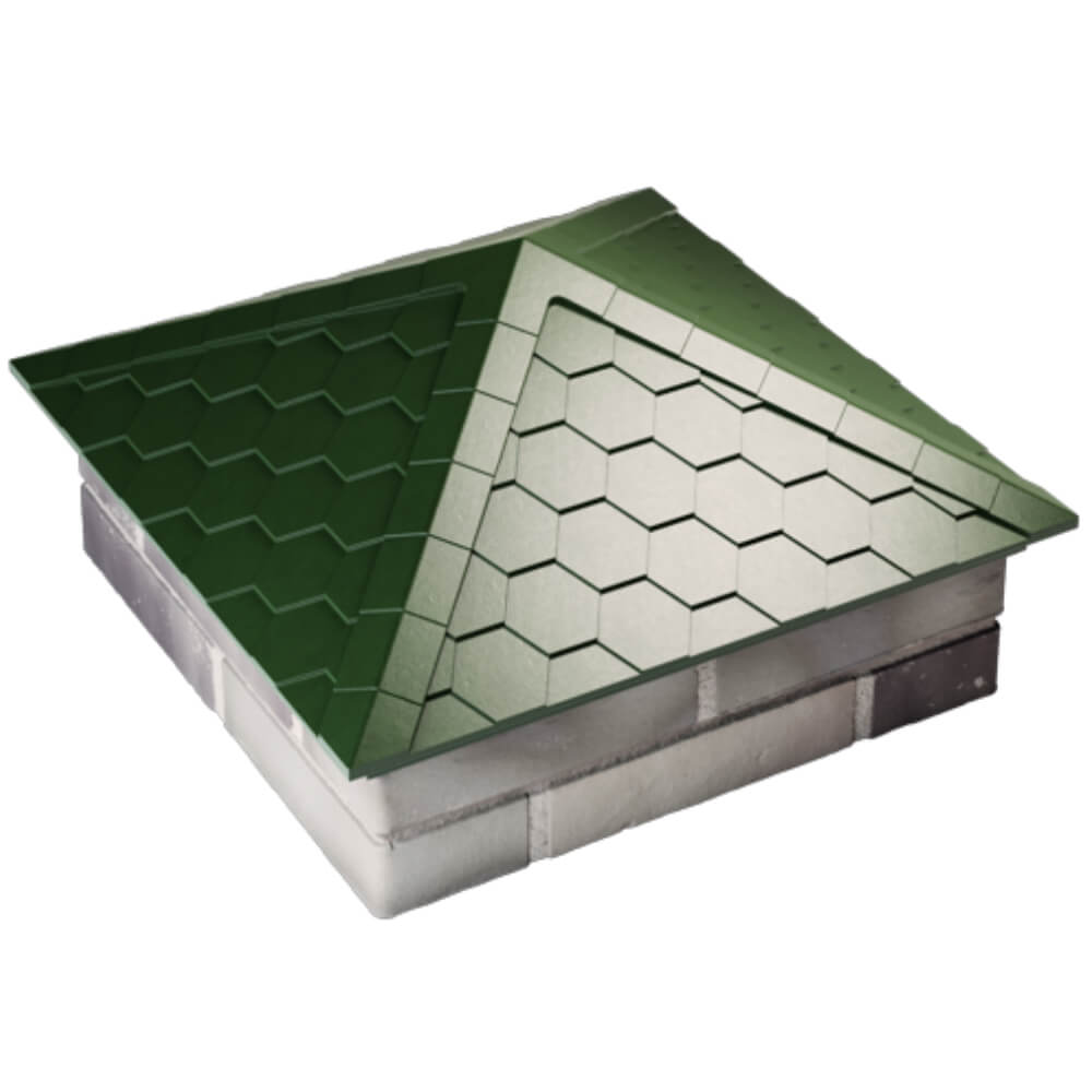 Колпак Zking Эверест Зеленый на столб 2х2 кирпича (535х535мм) Бердск фото