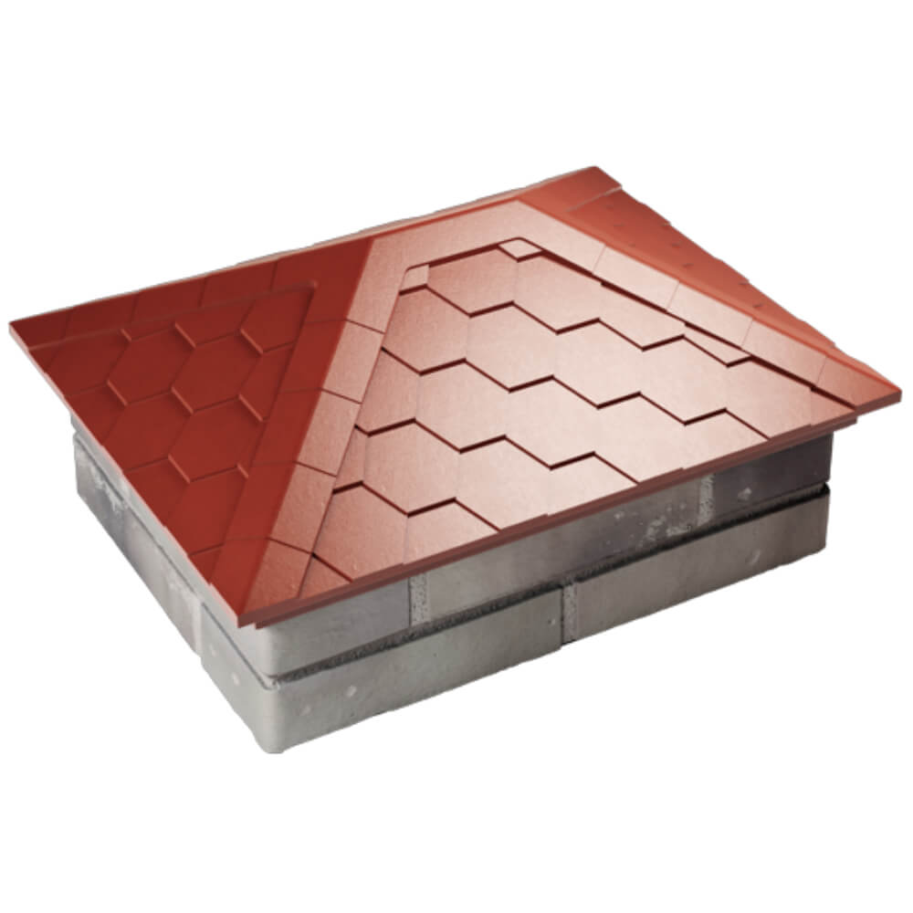 Колпак Zking Эверест Красный на столб 2х1.5 кирпича (520х390мм) Бердск фото