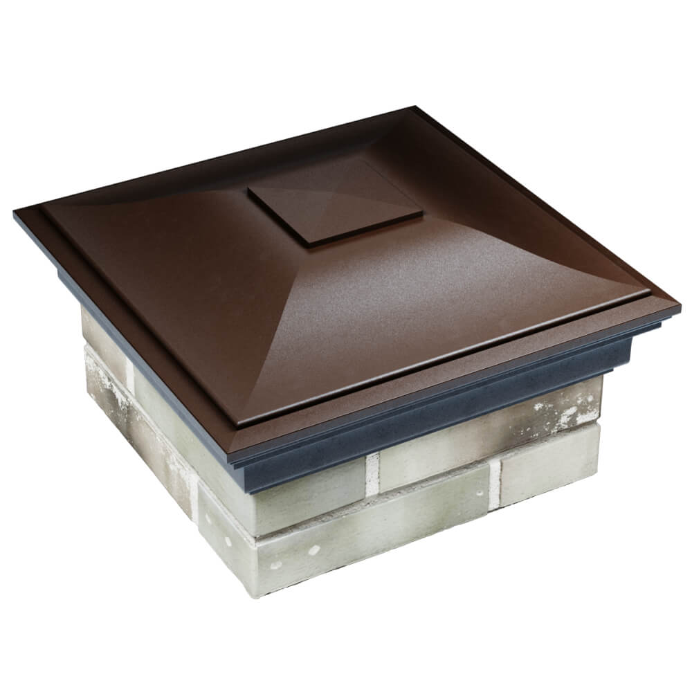 Колпак Zking Монблан Коричневый на столб 1.5х1.5 кирпича (385х385мм) в Бердске фото