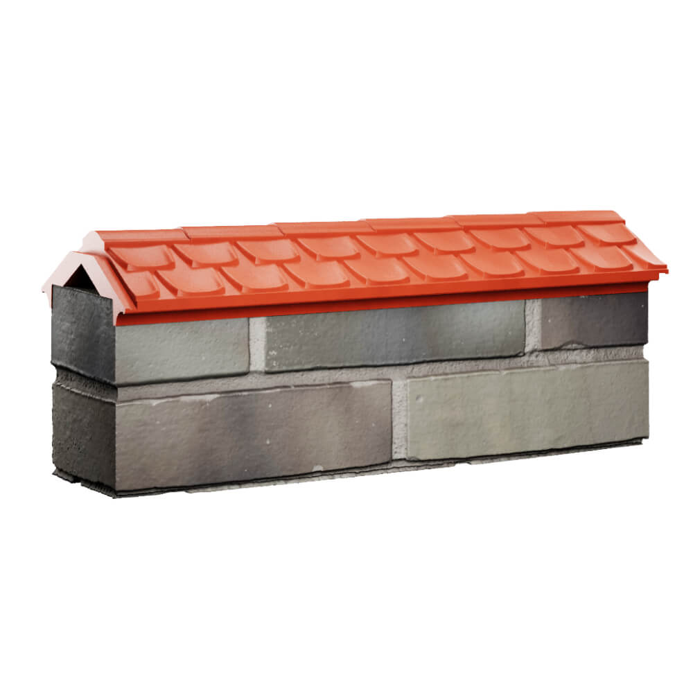 Парапет Zking Эльбрус Красный с посадкой на 0.5 кирпича (130мм) Бердск фото