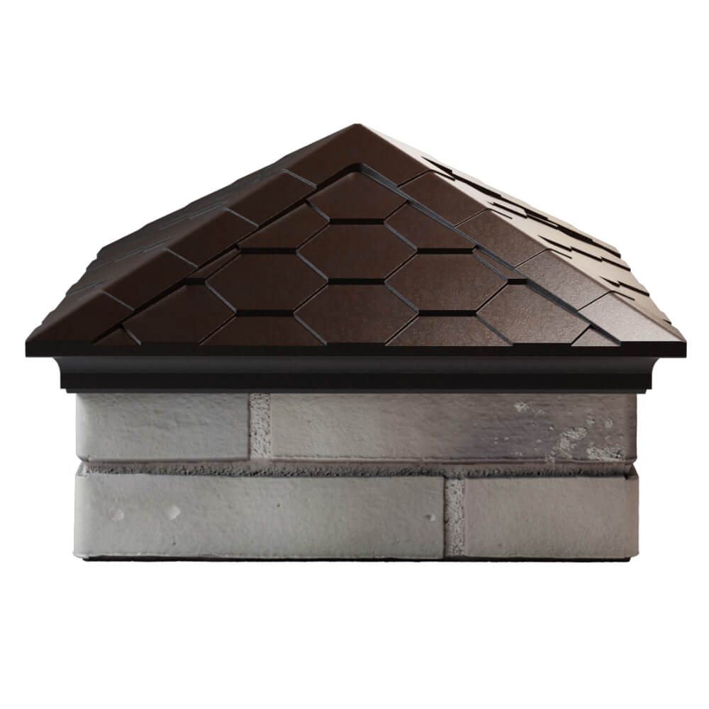 Колпак Zking Эверест Коричневый на столб 1.5х1.5 кирпича (390х390мм) Бердск фото