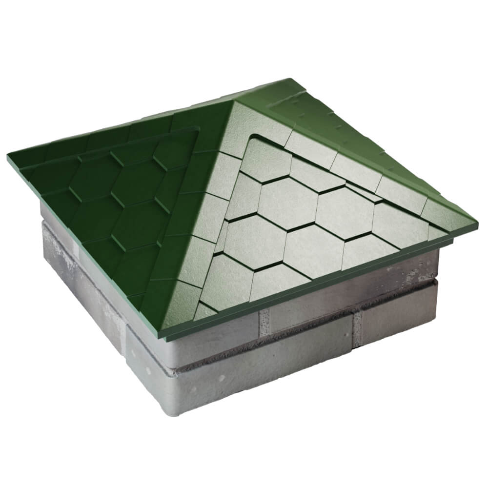 Колпак Zking Эверест Зеленый на столб 1.5х1.5 кирпича (390х390мм) в Бердске фото