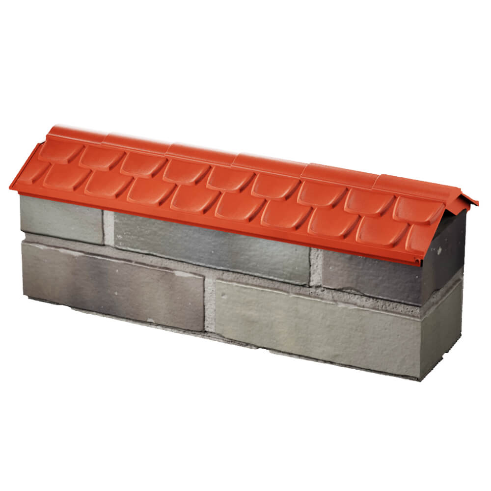 Парапет Zking Эльбрус Красный с посадкой на 0.5 кирпича (130мм) в Бердске фото