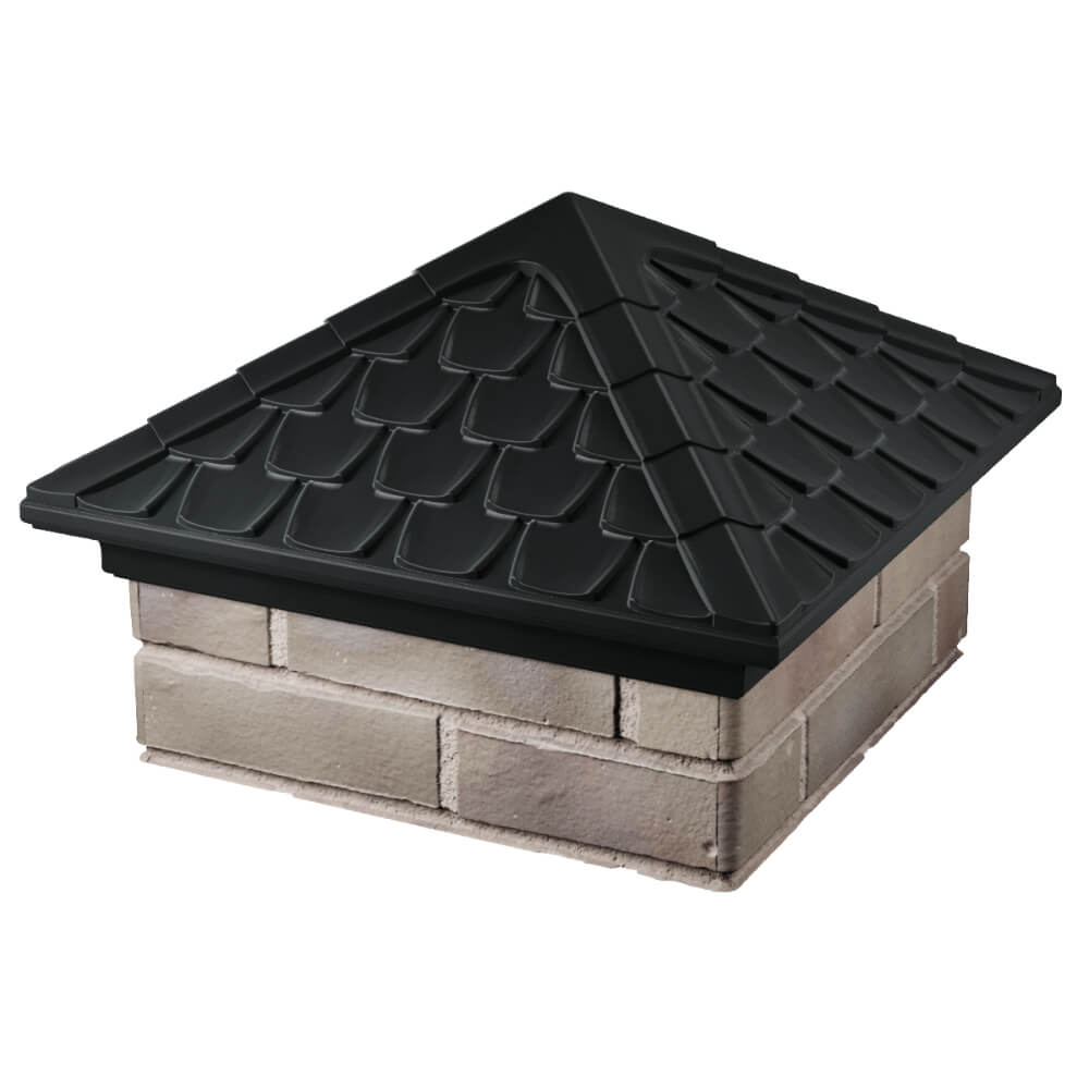 Колпак Zking Эльбрус Черный на столб 1.5х1.5 кирпича (385х385мм) в Бердске фото