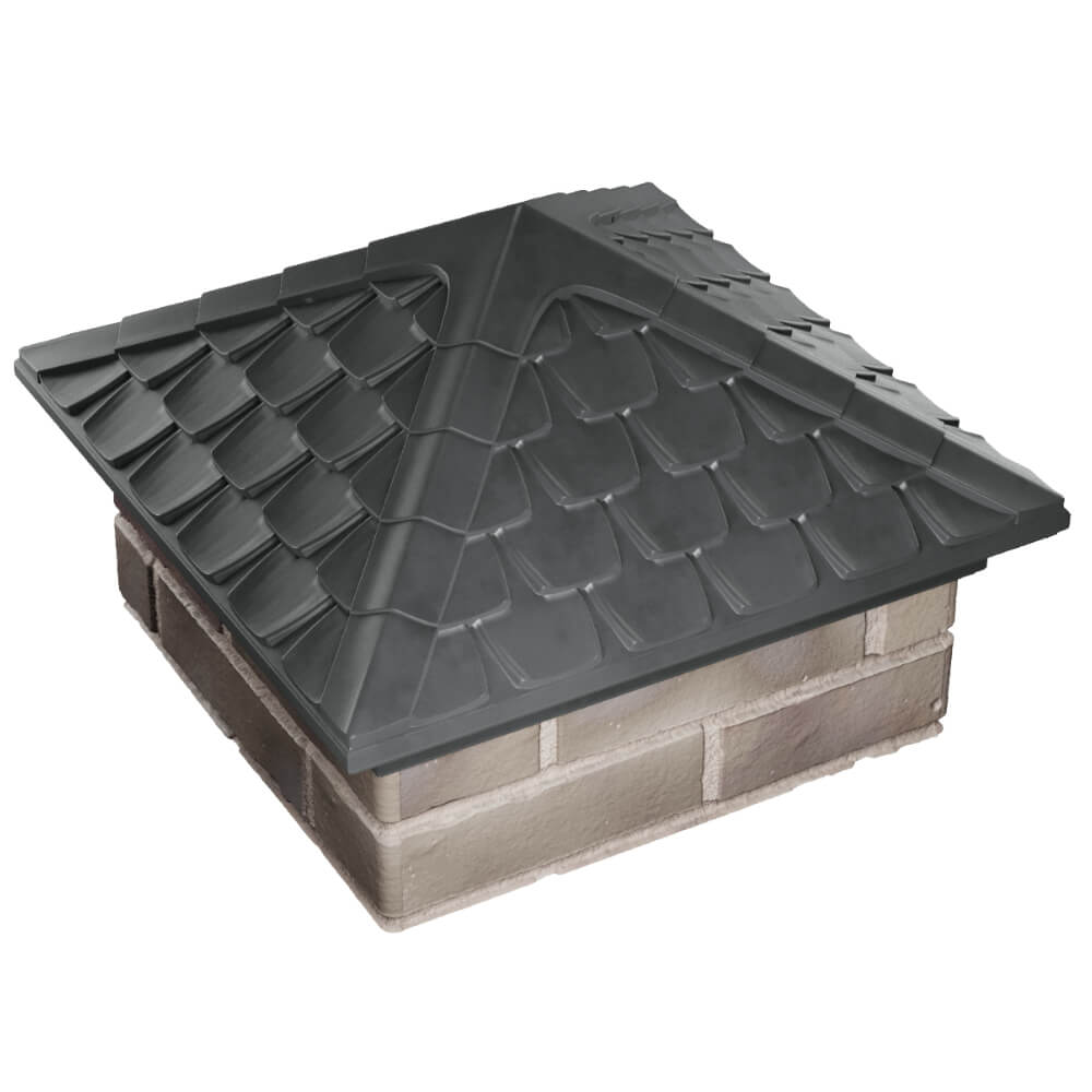 Колпак Zking Эльбрус Серый на столб 1.5х1.5 кирпича (385х385мм) в Бердске фото