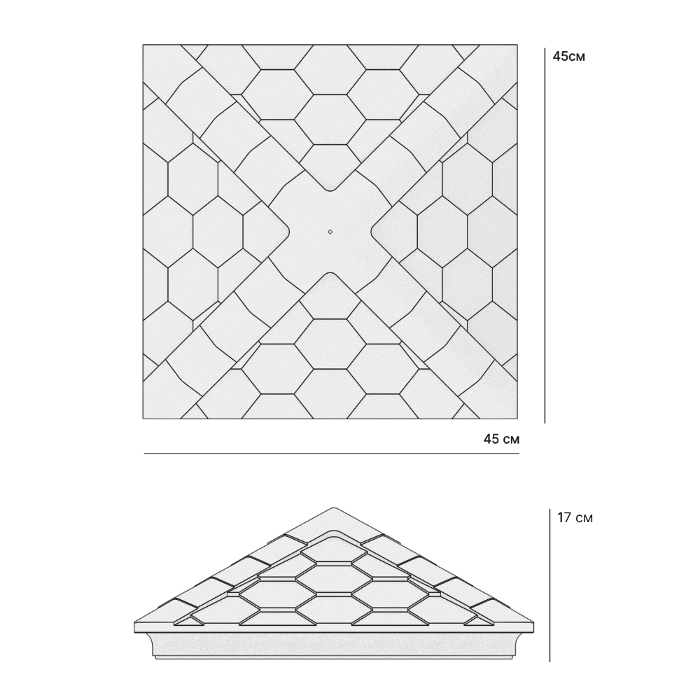 Колпак Zking Эверест Черный на столб 1.5х1.5 кирпича (390х390мм) в Бердске фото
