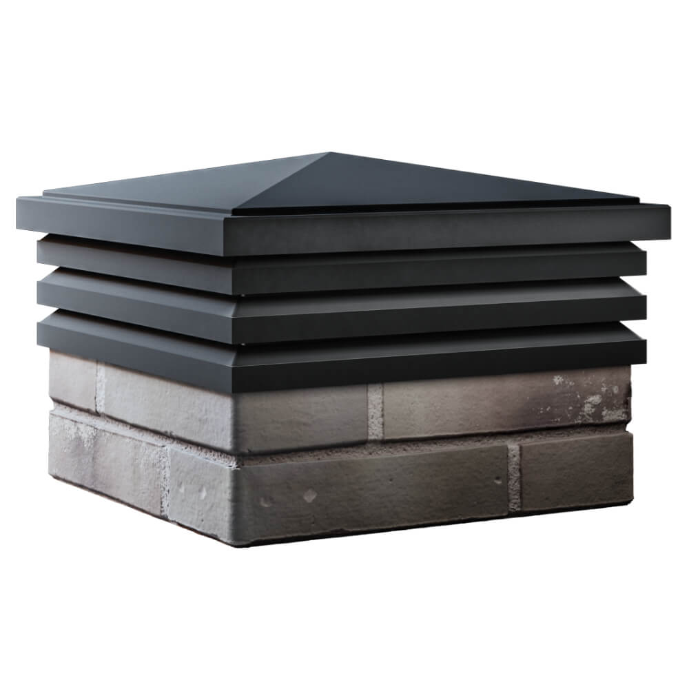 Колпак Zking Бона ХайТек Черный на столб 1.5х1.5 кирпича (385х385мм) в Бердске фото