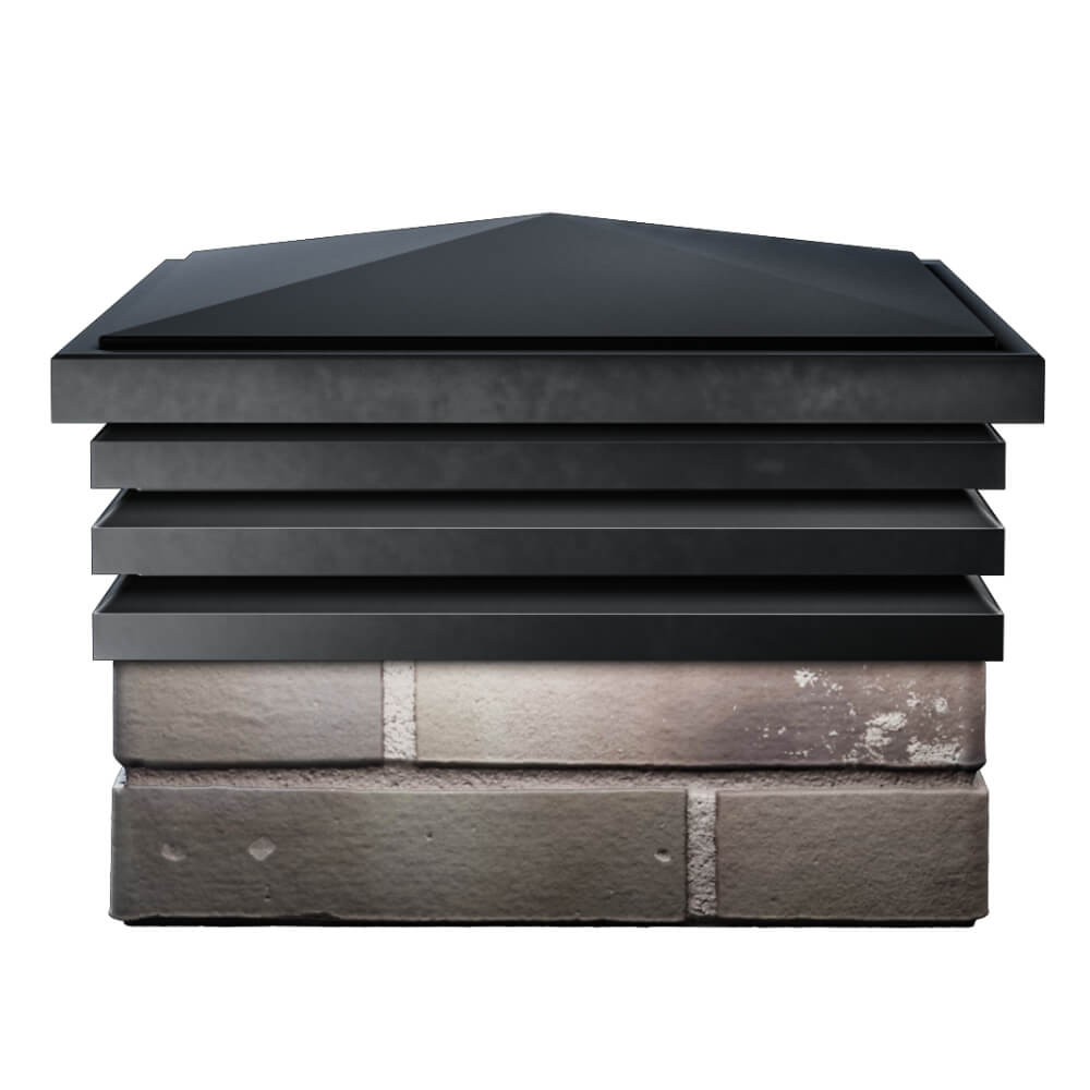 Колпак Zking Бона ХайТек Черный на столб 1.5х1.5 кирпича (385х385мм) Бердск фото