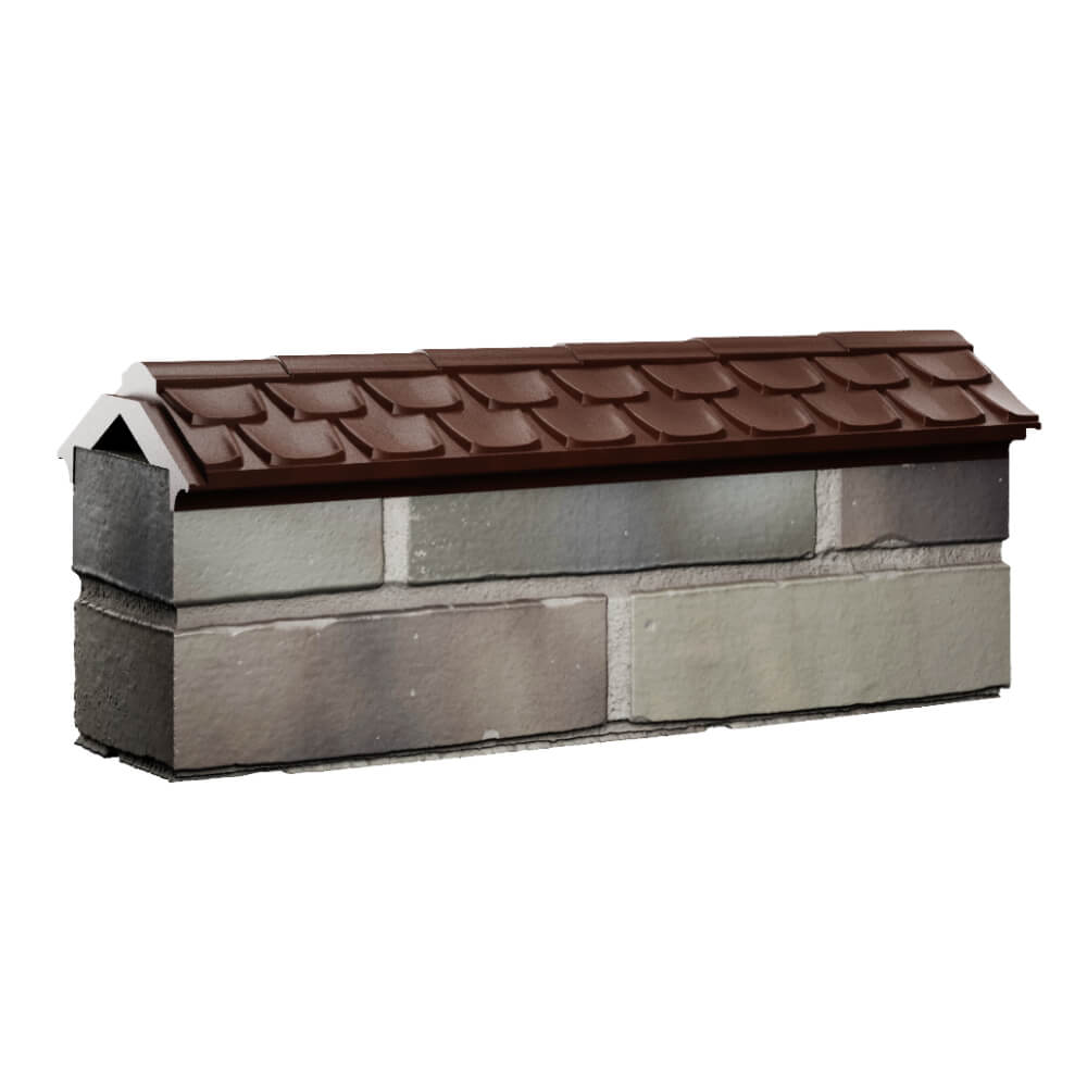 Парапет Zking Эльбрус Коричневый с посадкой на 0.5 кирпича (130мм) Бердск фото