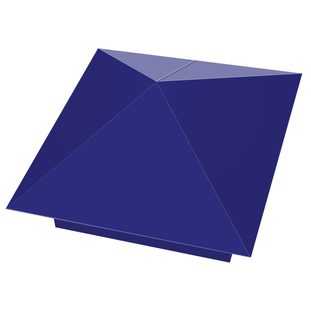 Колпак металлический 400х400мм RAL5002 Синий Ультрамарин заборный Бердск фото