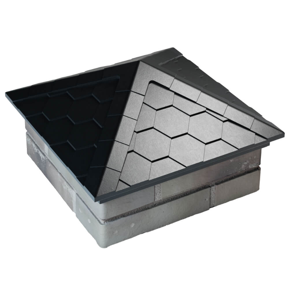 Колпак Zking Эверест Черный на столб 1.5х1.5 кирпича (390х390мм) в Бердске фото