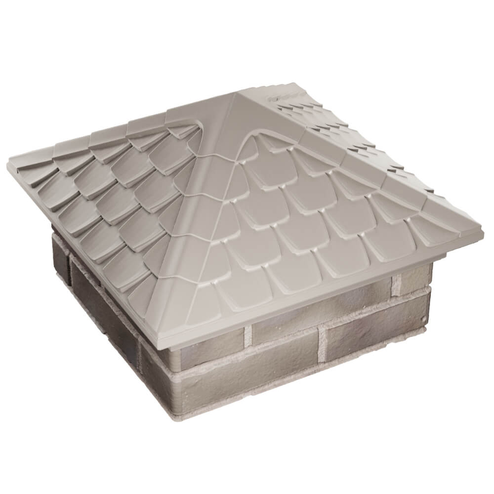 Колпак Zking Эльбрус Бежевый на столб 1.5х1.5 кирпича (385х385мм) в Бердске фото