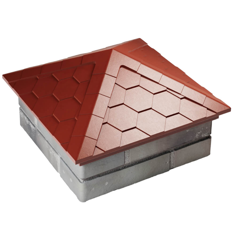 Колпак Zking Эверест Красный на столб 1.5х1.5 кирпича (390х390мм) в Бердске фото