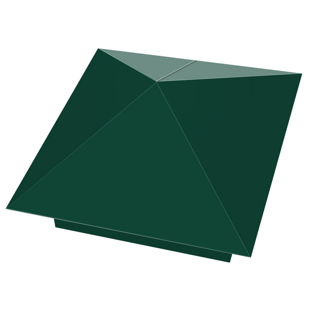 Колпак металлический 390х390мм RAL6005 Зеленый Мох заборный Бердск фото