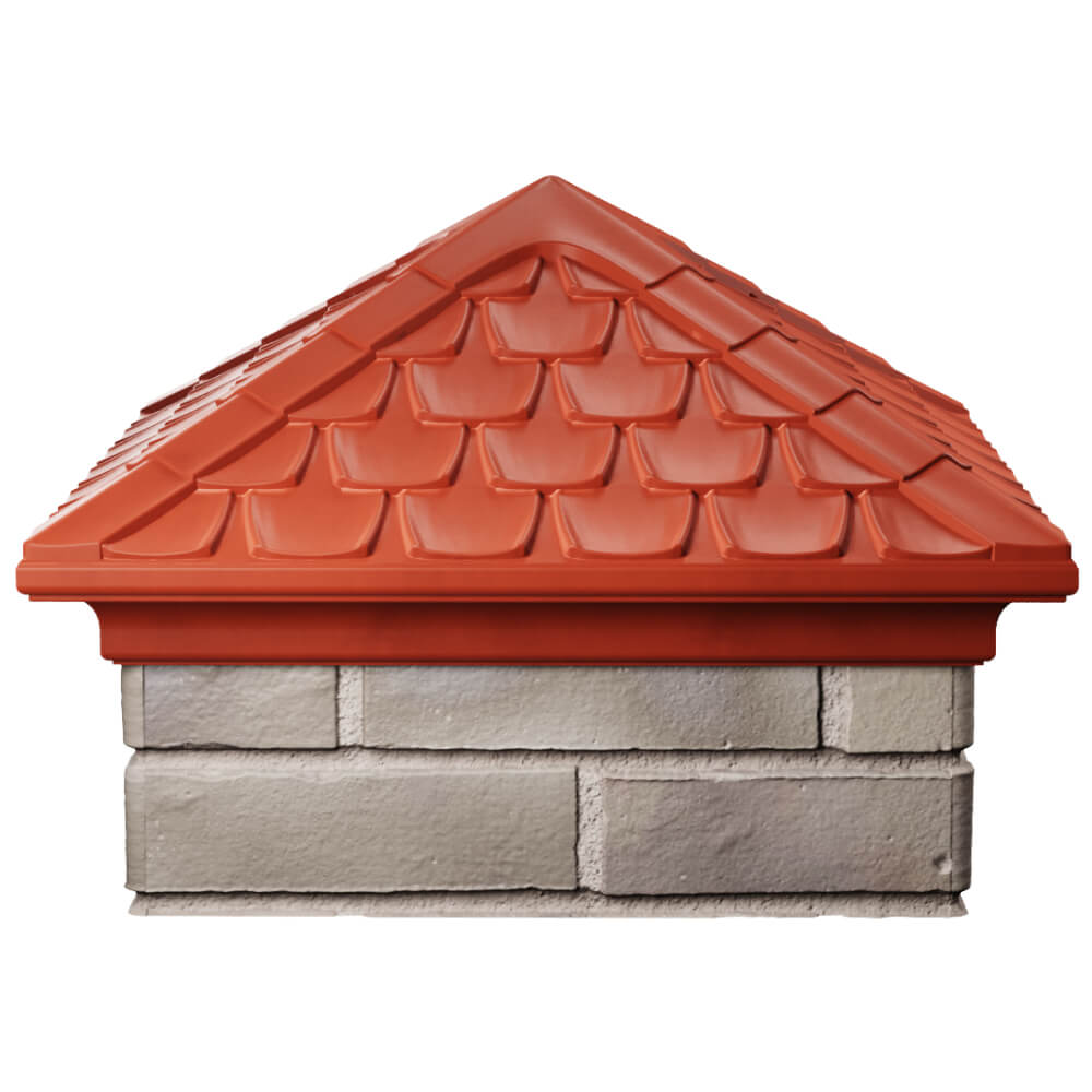 Колпак Zking Эльбрус Красный на столб 1.5х1.5 кирпича (385х385мм) Бердск фото