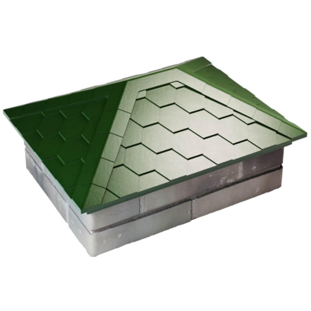 Колпак Zking Эверест Зеленый на столб 2х1.5 кирпича (520х390мм) Бердск фото