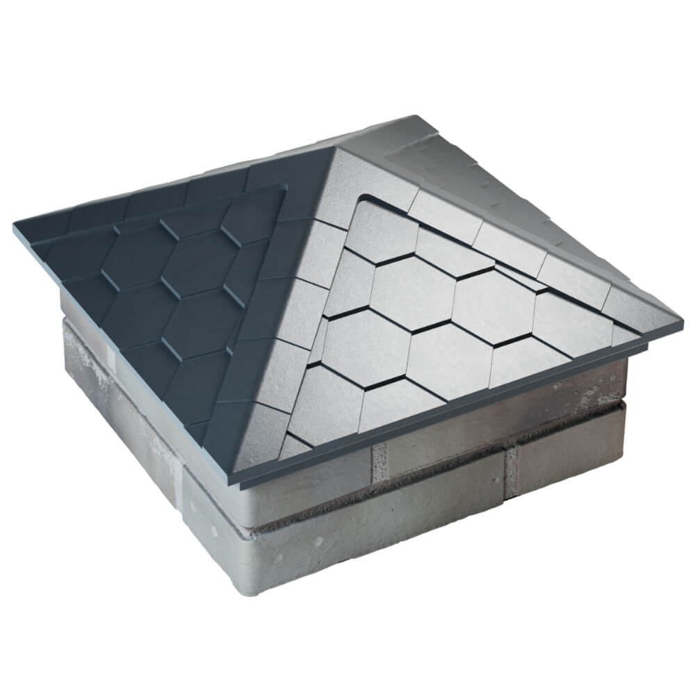 Колпак Zking Эверест Серый на столб 1.5х1.5 кирпича (390х390мм) в Бердске фото