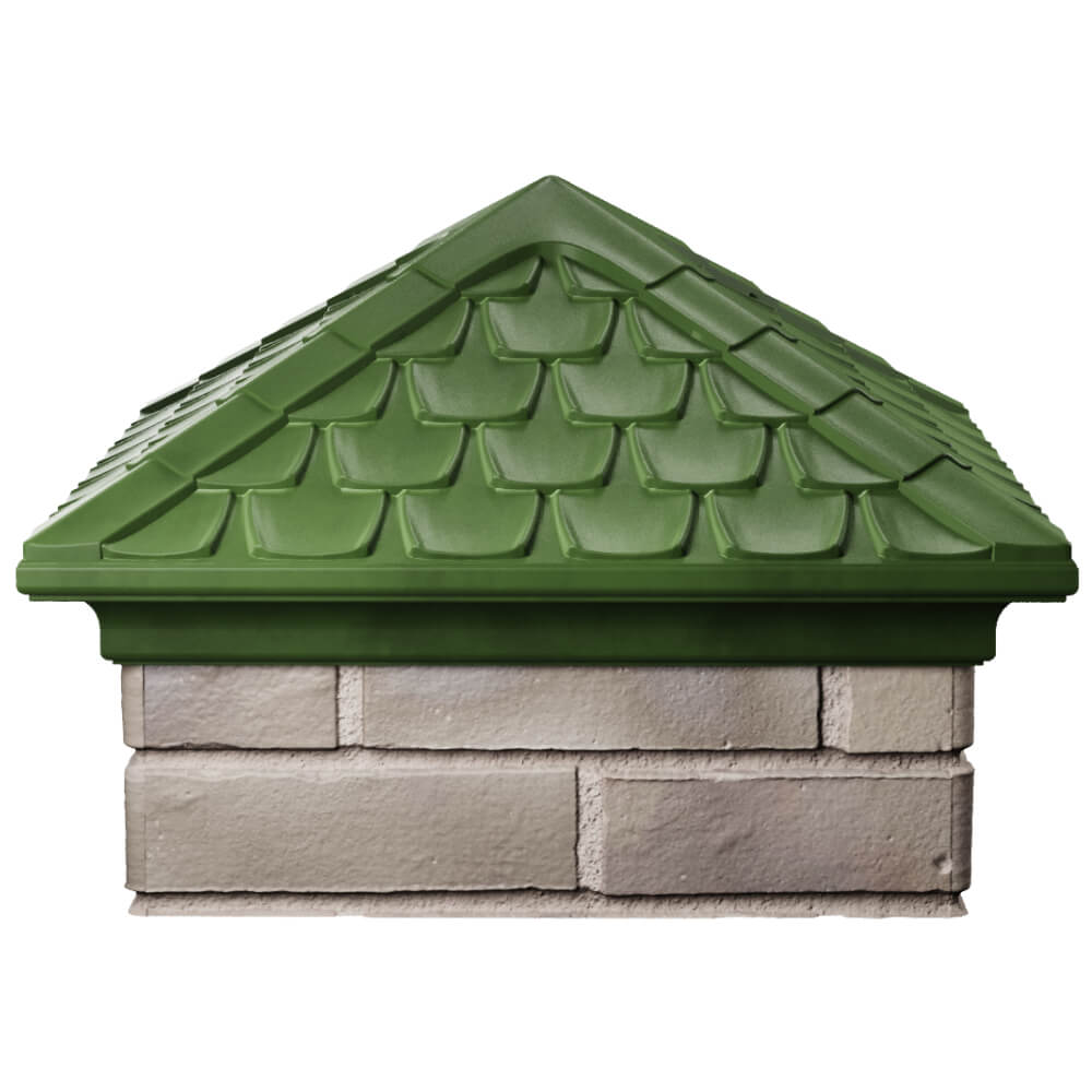 Колпак Zking Эльбрус Зеленый на столб 1.5х1.5 кирпича (385х385мм) Бердск фото
