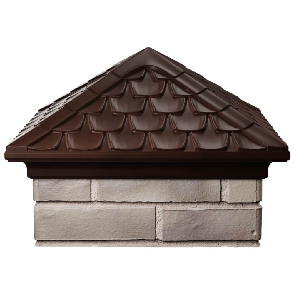 Колпак Zking Эльбрус Коричневый на столб 1.5х1.5 кирпича (385х385мм) Бердск фото