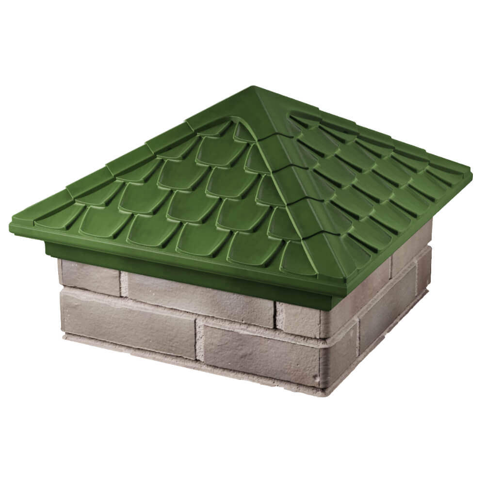 Колпак Zking Эльбрус Зеленый на столб 1.5х1.5 кирпича (385х385мм) в Бердске фото