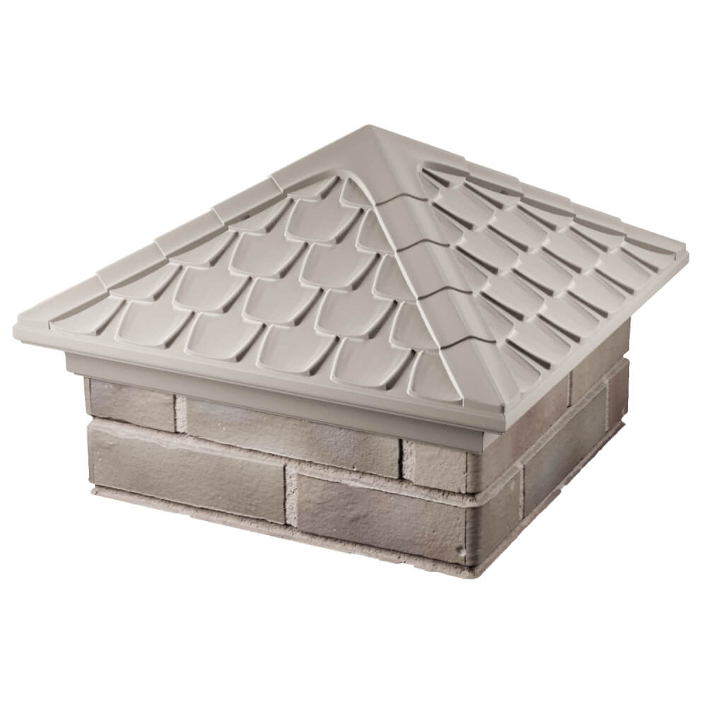 Колпак Zking Эльбрус Бежевый на столб 1.5х1.5 кирпича (385х385мм) в Бердске фото