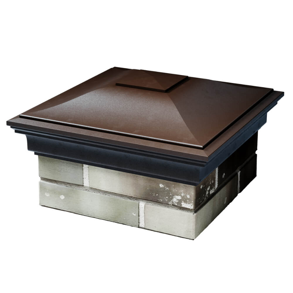 Колпак Zking Монблан Коричневый на столб 1.5х1.5 кирпича (385х385мм) в Бердске фото