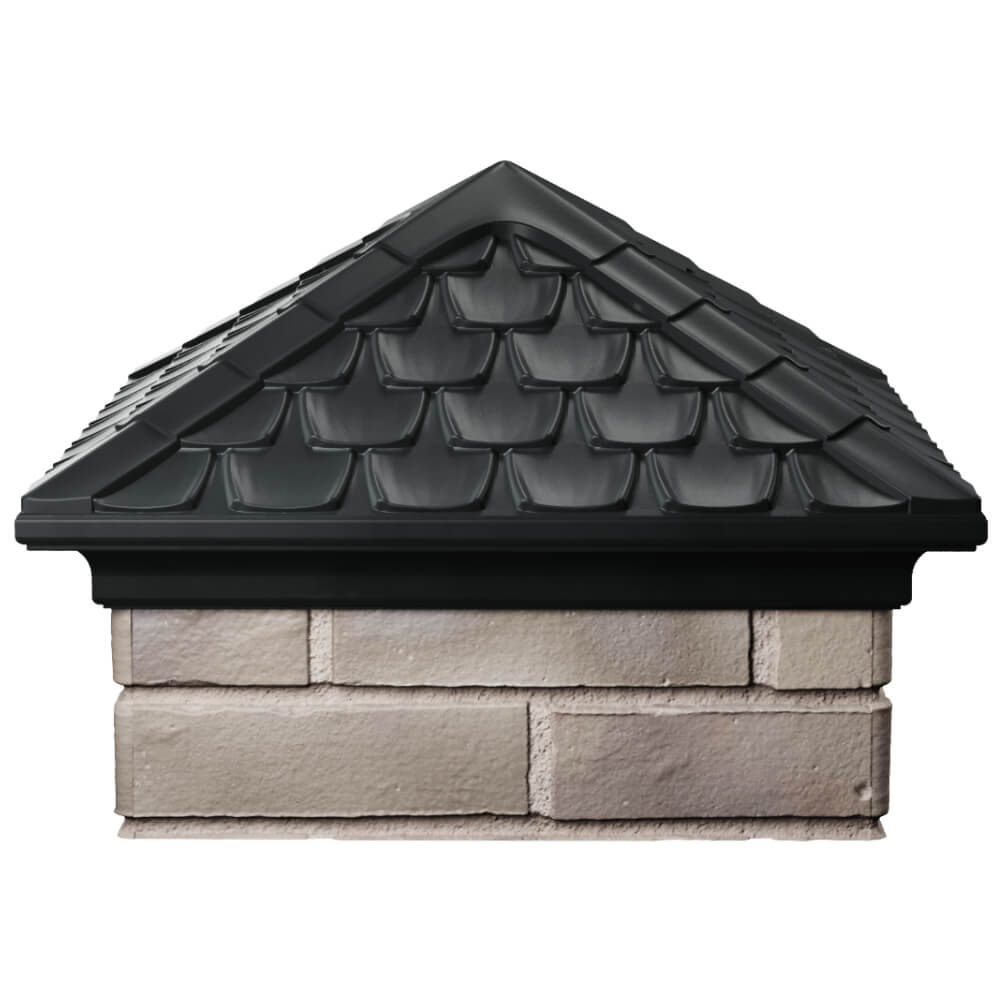 Колпак Zking Эльбрус Черный на столб 1.5х1.5 кирпича (385х385мм) Бердск фото