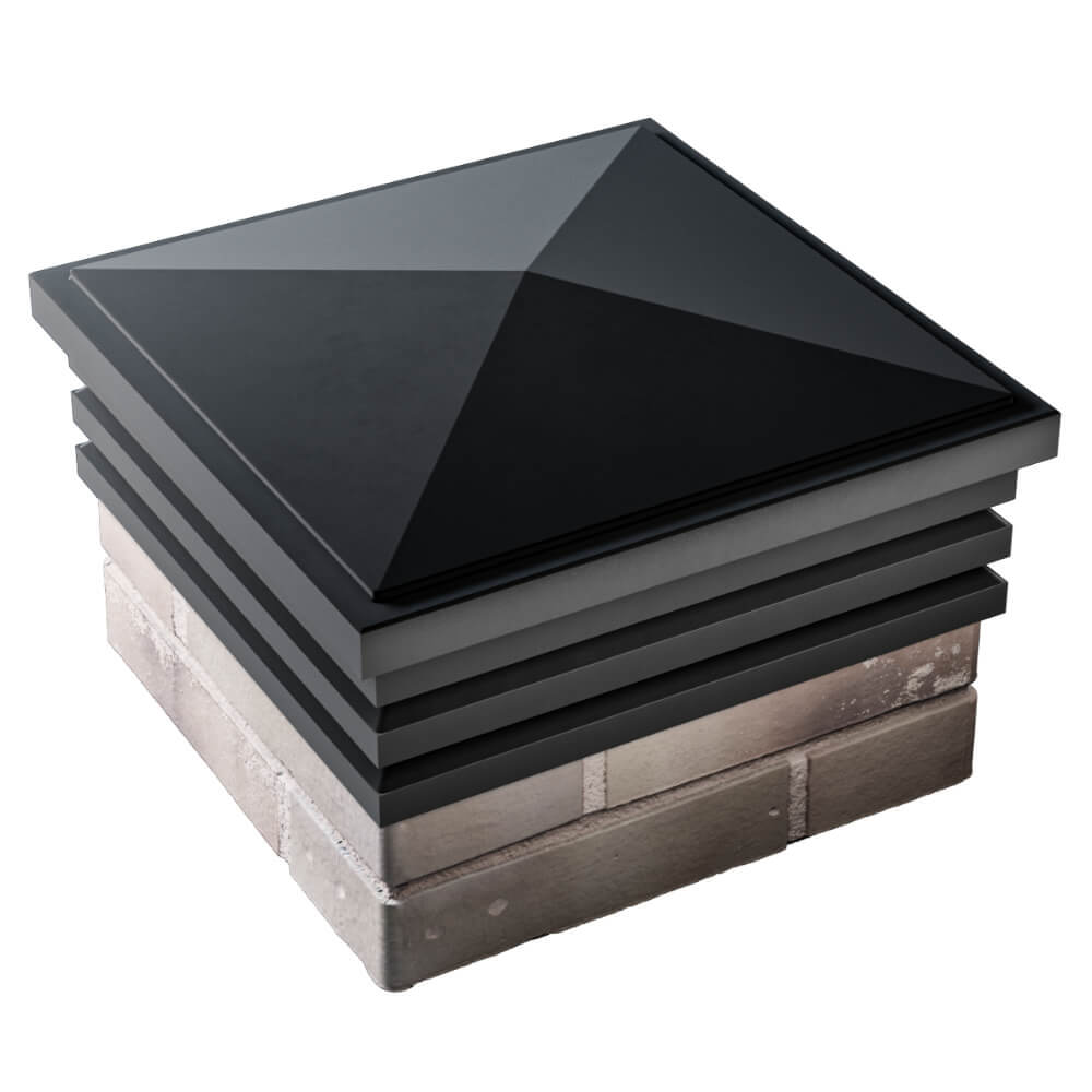 Колпак Zking Бона ХайТек Черный на столб 1.5х1.5 кирпича (385х385мм) в Бердске фото