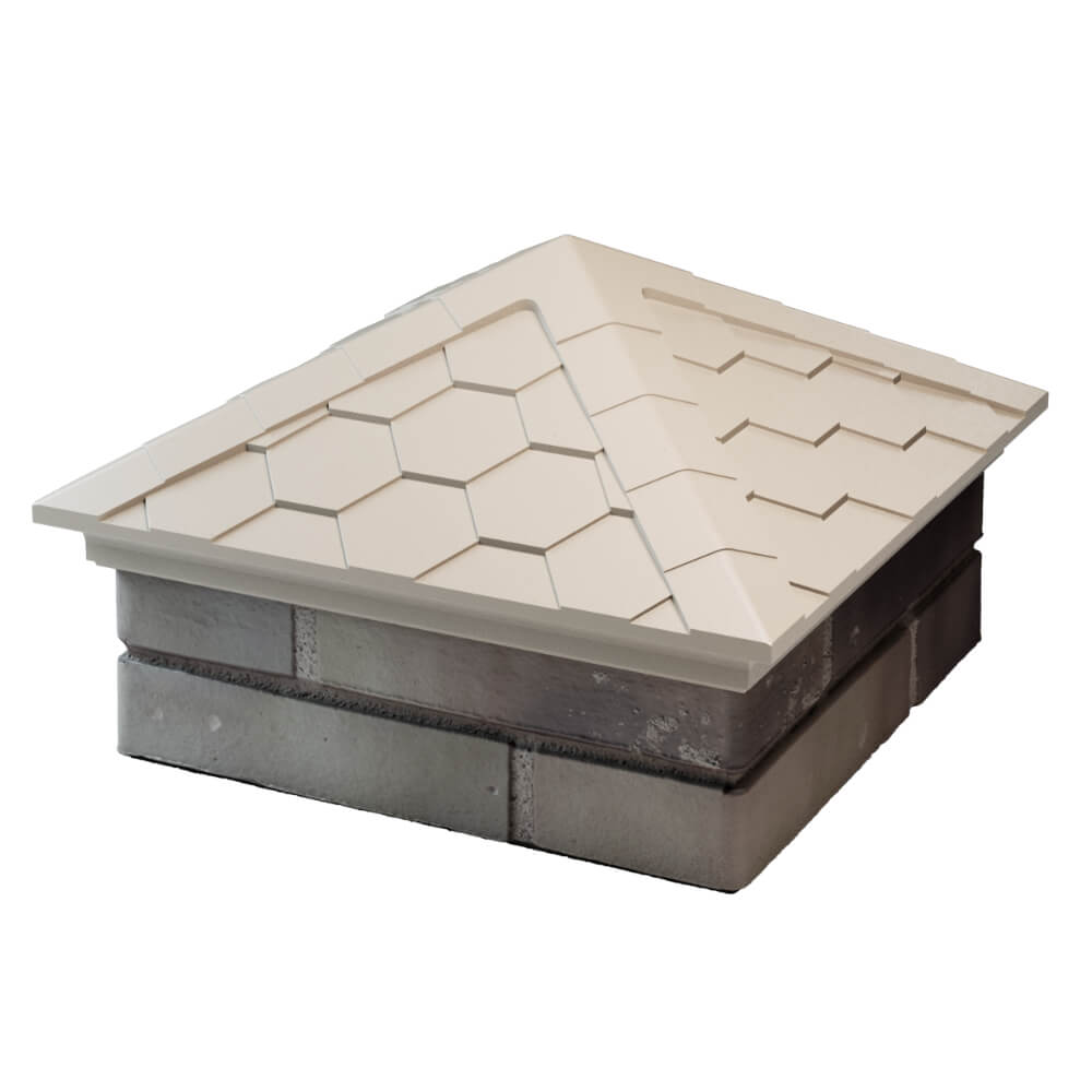 Колпак Zking Эверест Бежевый на столб 1.5х1.5 кирпича (390х390мм) в Бердске фото