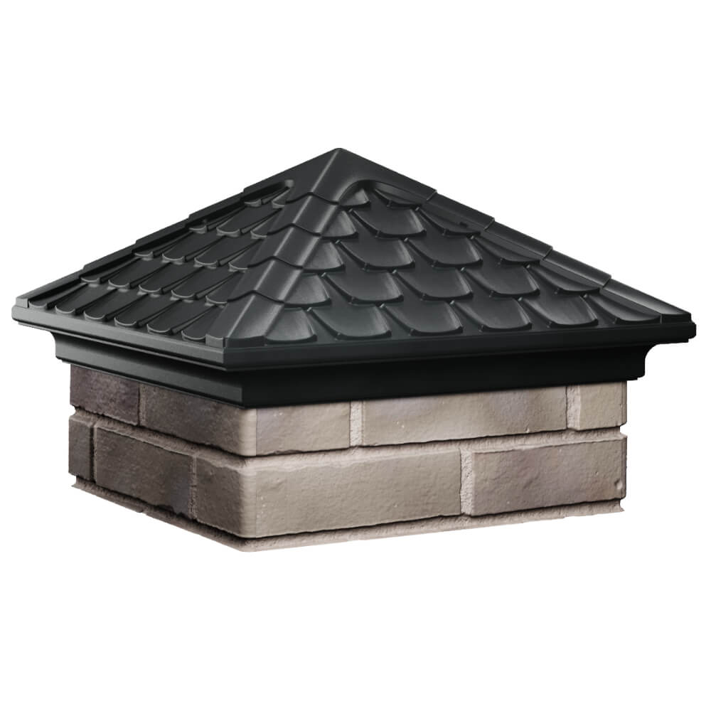 Колпак Zking Эльбрус Черный на столб 1.5х1.5 кирпича (385х385мм) в Бердске фото