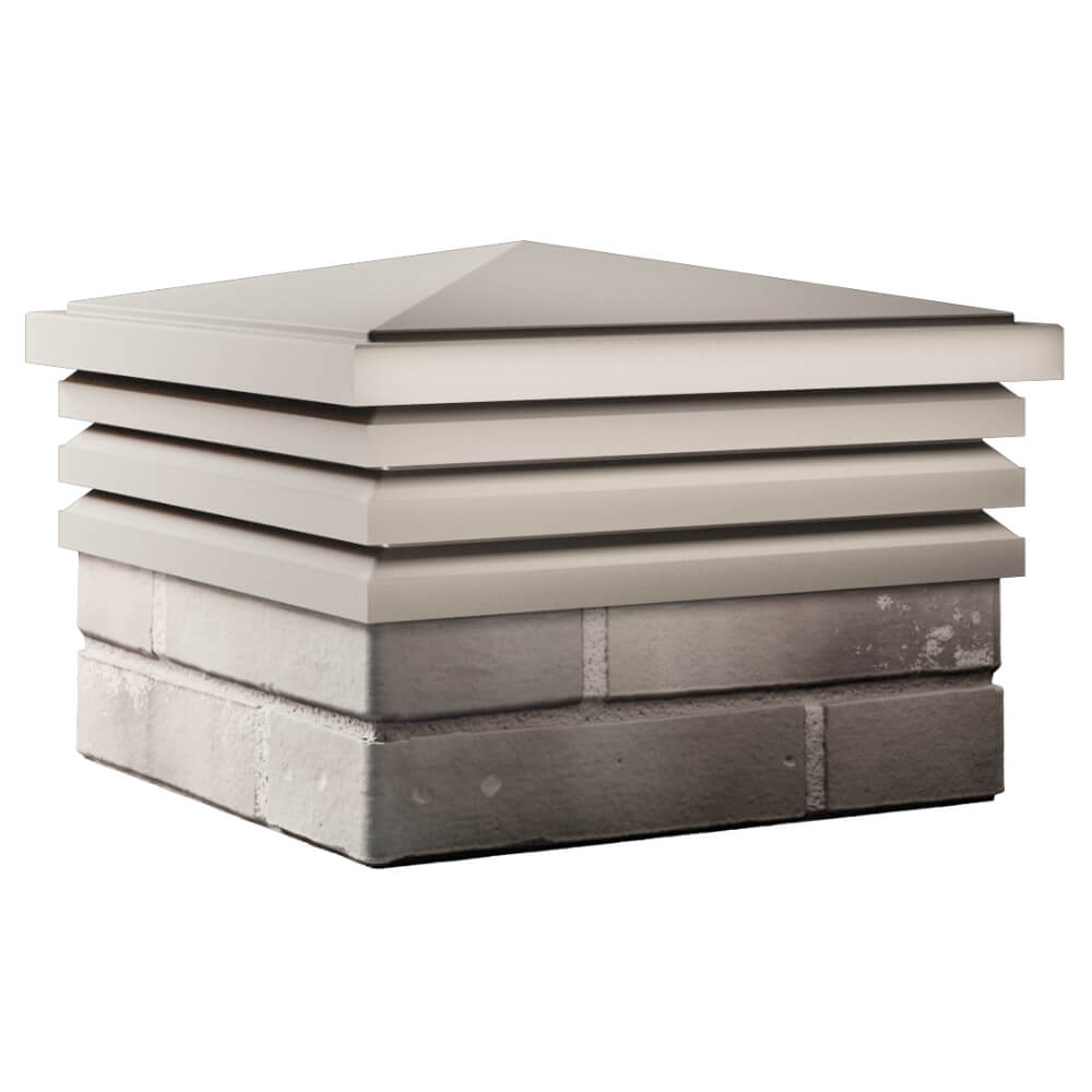 Колпак Zking Бона ХайТек Бежевый на столб 1.5х1.5 кирпича (385х385мм) в Бердске фото