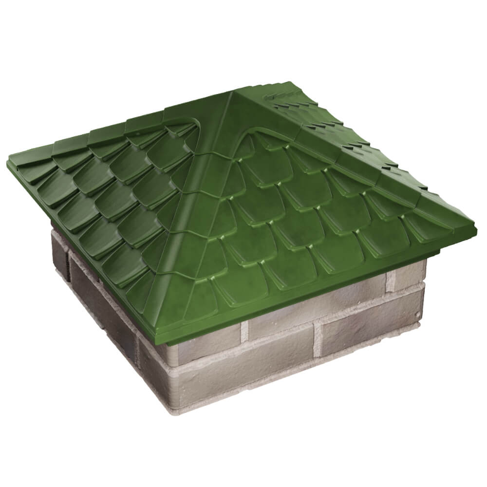 Колпак Zking Эльбрус Зеленый на столб 1.5х1.5 кирпича (385х385мм) в Бердске фото