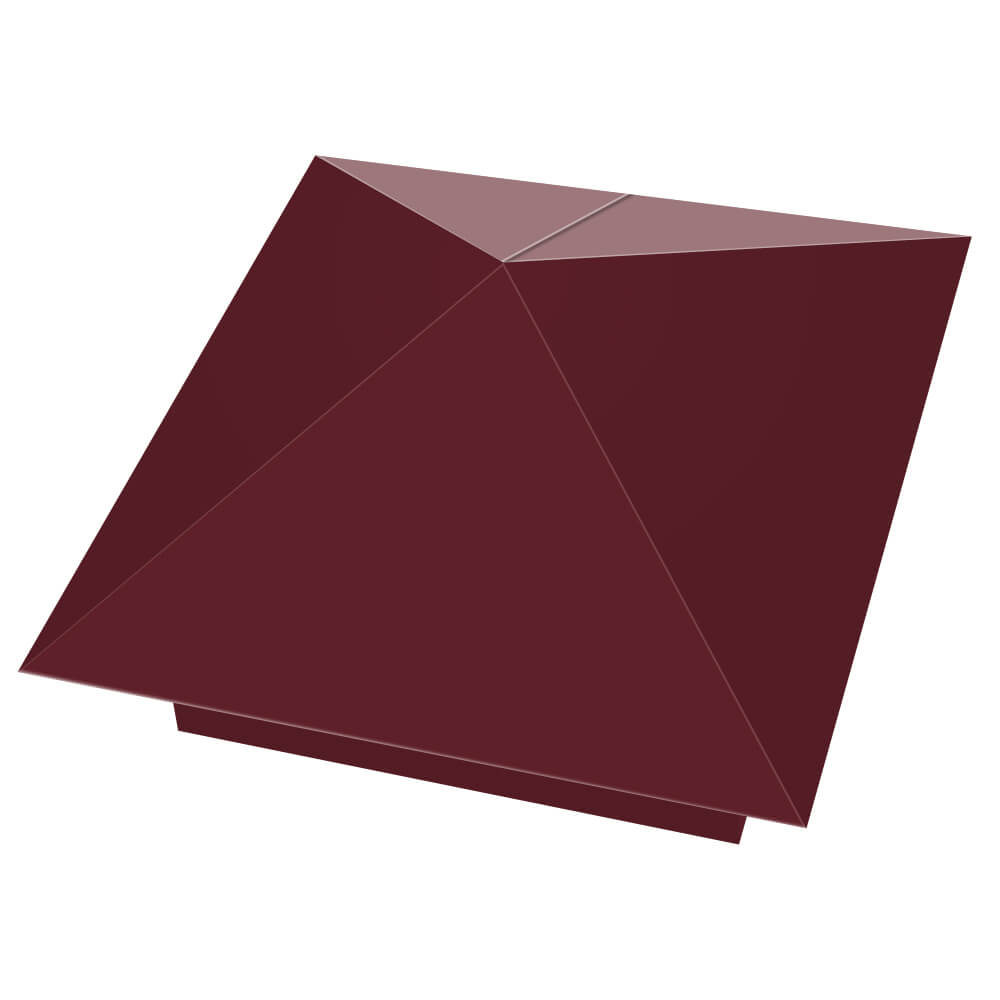 Колпак металлический 390х390мм RAL3005 Красное Вино заборный Бердск фото