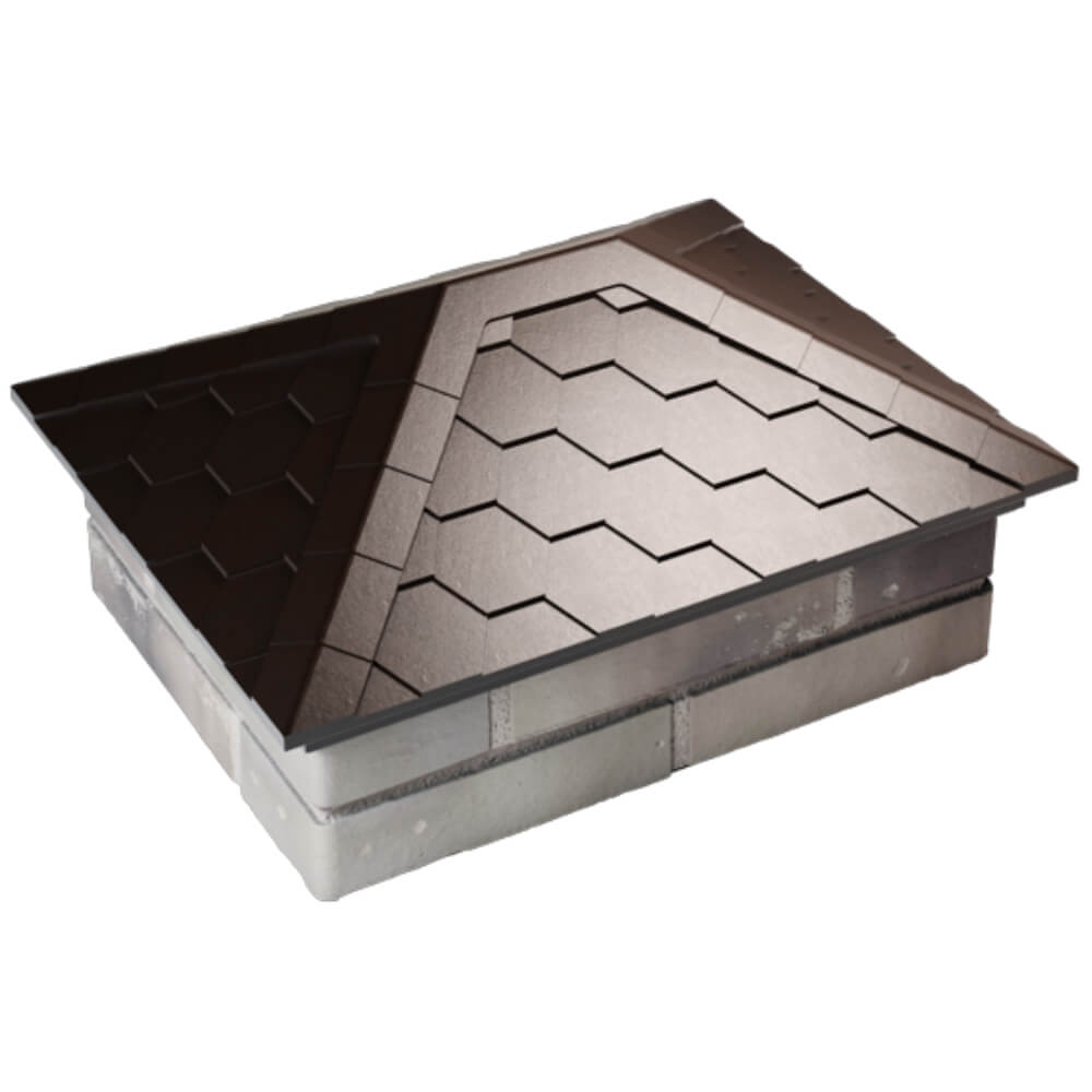 Колпак Zking Эверест Коричневый на столб 2х1.5 кирпича (520х390мм) Бердск фото