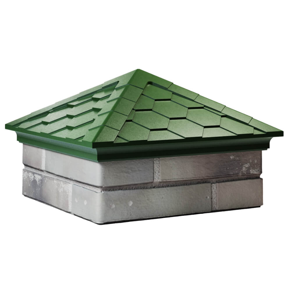 Колпак Zking Эверест Зеленый на столб 1.5х1.5 кирпича (390х390мм) в Бердске фото