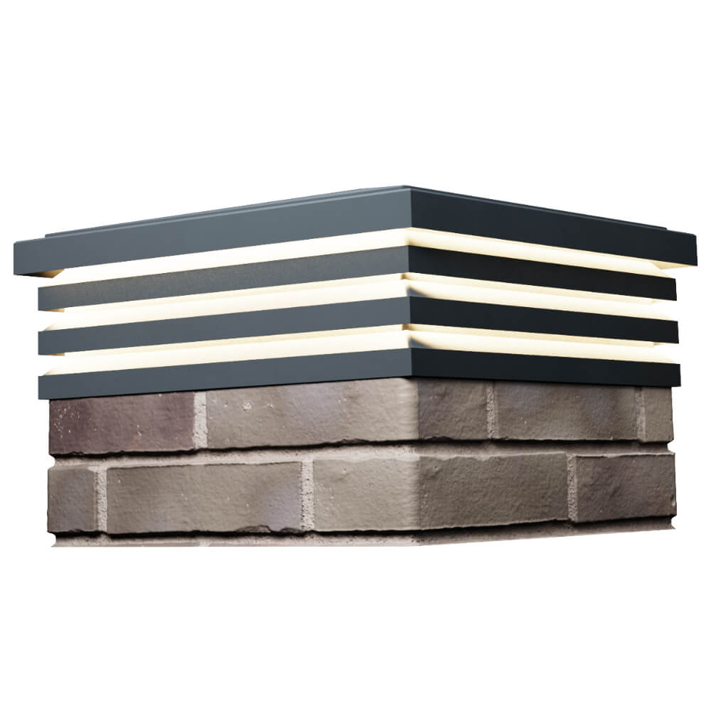 Колпак Zking Бона ХайТек Серый на столб 1.5х1.5 кирпича (385х385мм) с подсветкой в Бердске фото