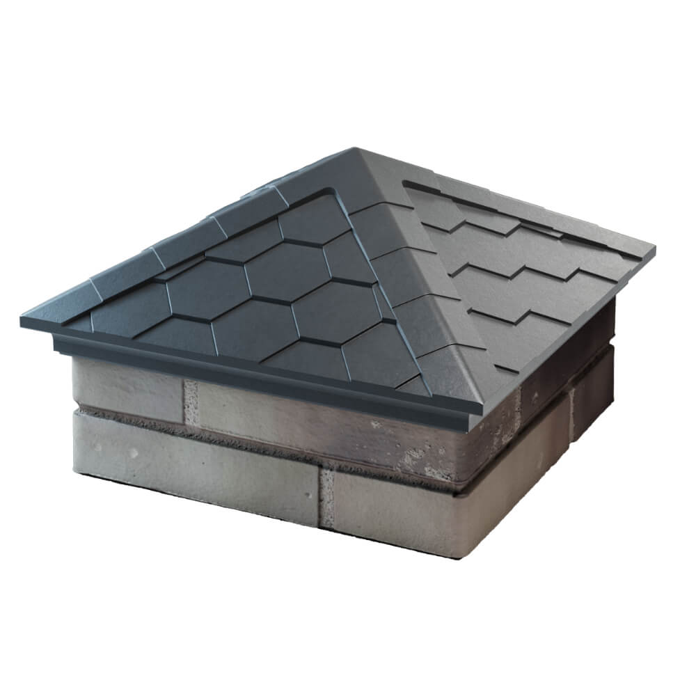 Колпак Zking Эверест Серый на столб 1.5х1.5 кирпича (390х390мм) в Бердске фото