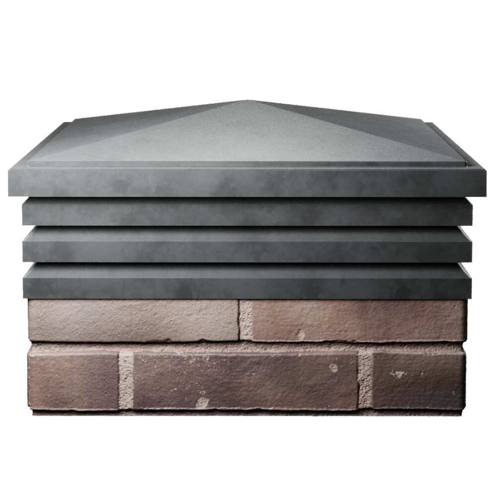 Колпак Zking Бона ХайТек Серый на столб 2х2 кирпича (513х513мм)