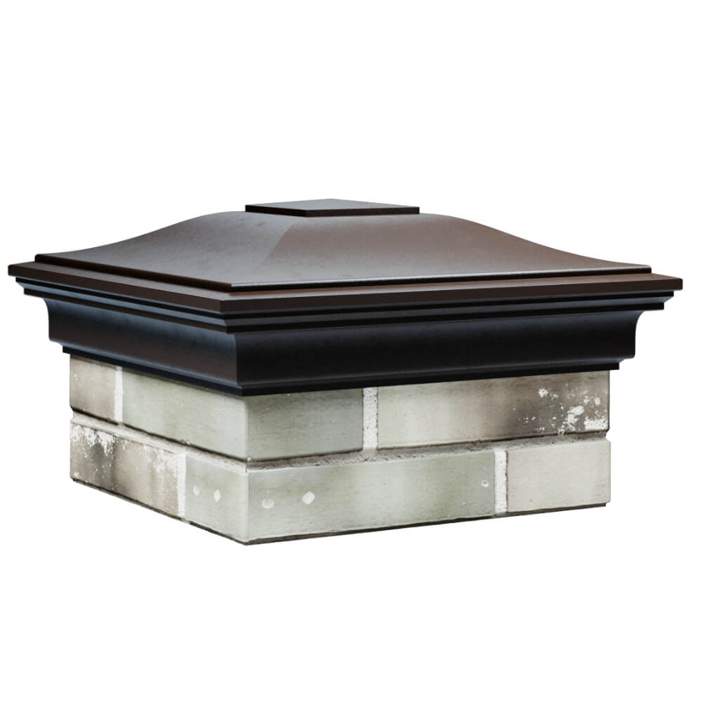 Колпак Zking Монблан Коричневый на столб 1.5х1.5 кирпича (385х385мм) в Бердске фото