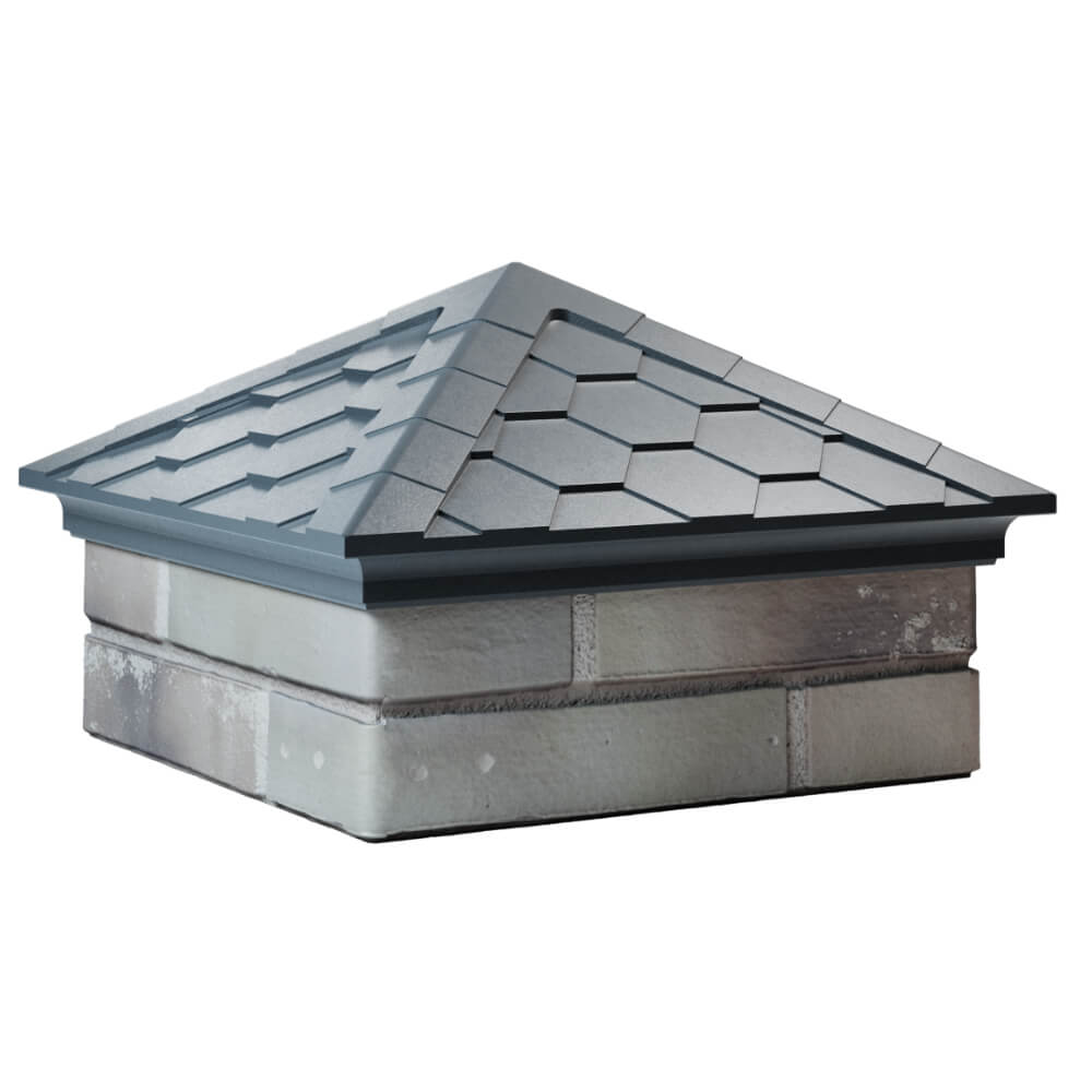 Колпак Zking Эверест Серый на столб 1.5х1.5 кирпича (390х390мм) в Бердске фото