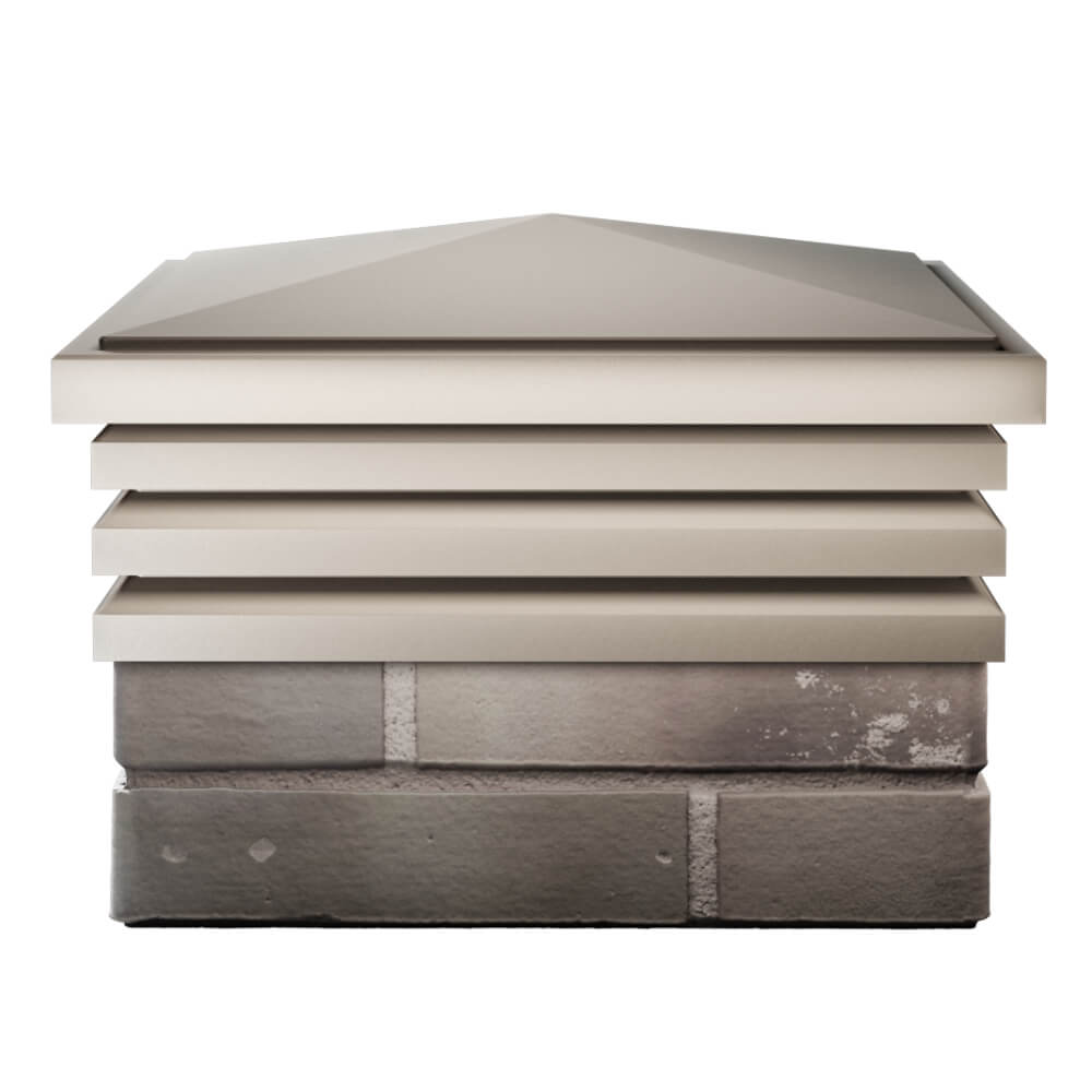 Колпак Zking Бона ХайТек Бежевый на столб 1.5х1.5 кирпича (385х385мм) Бердск фото