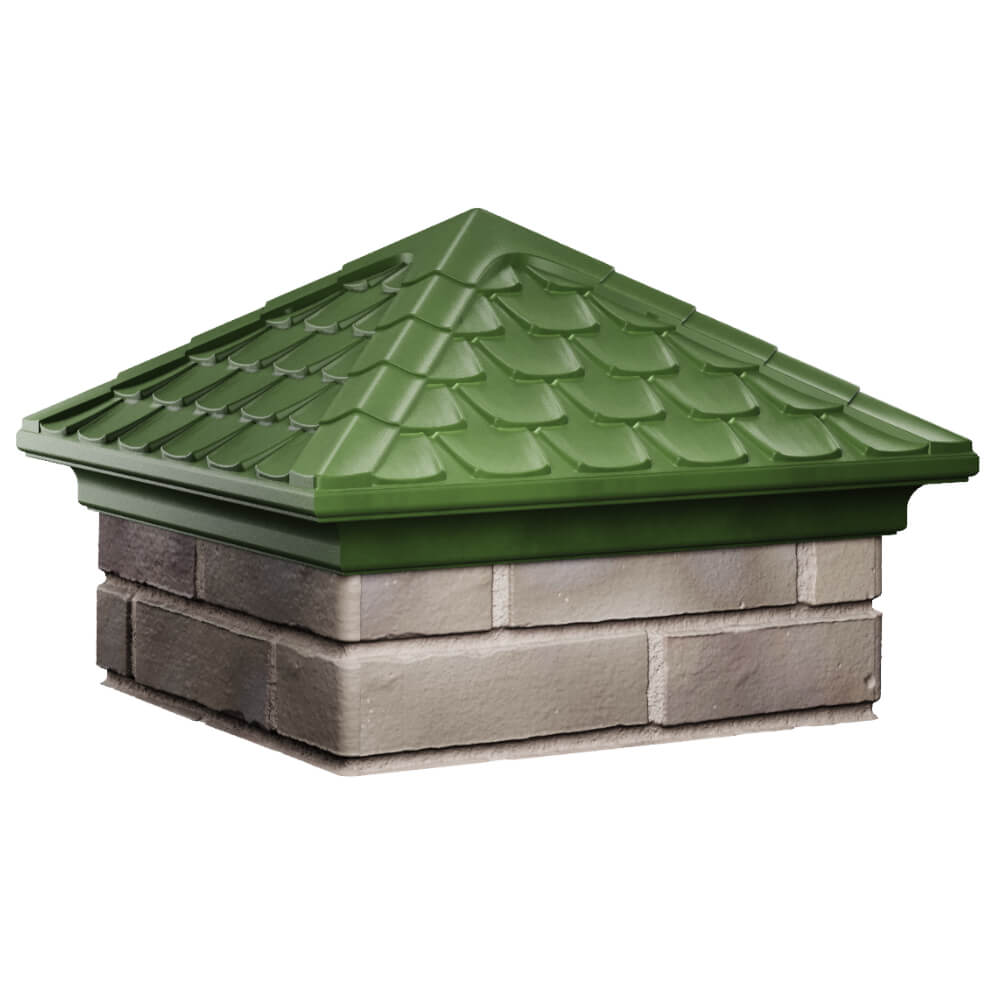Колпак Zking Эльбрус Зеленый на столб 1.5х1.5 кирпича (385х385мм) в Бердске фото