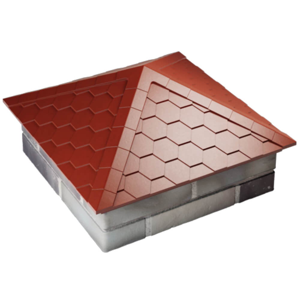 Колпак Zking Эверест Красный на столб 2х2 кирпича (535х535мм) Бердск фото